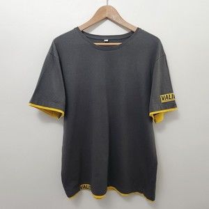 VALID FASHIONWEAR Men's Grey & Yellow Round Neck Size L